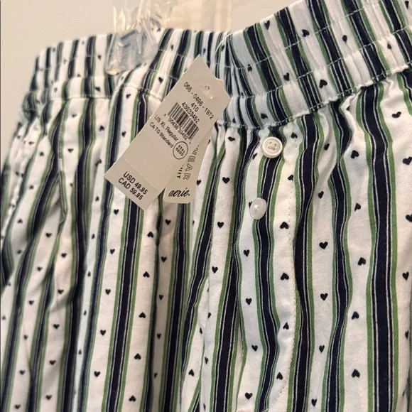 aerie Navy and White Vertical Stripe Lounge Pants - Picture 2 of 2